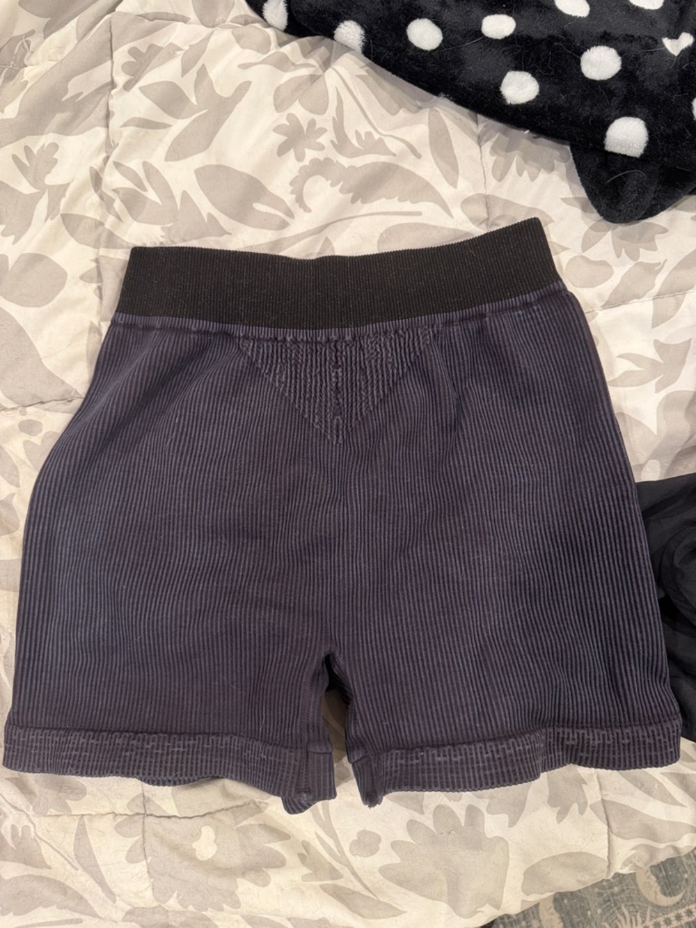 FP Movement by Free People Black Ribbed High-Rise Bike Shorts